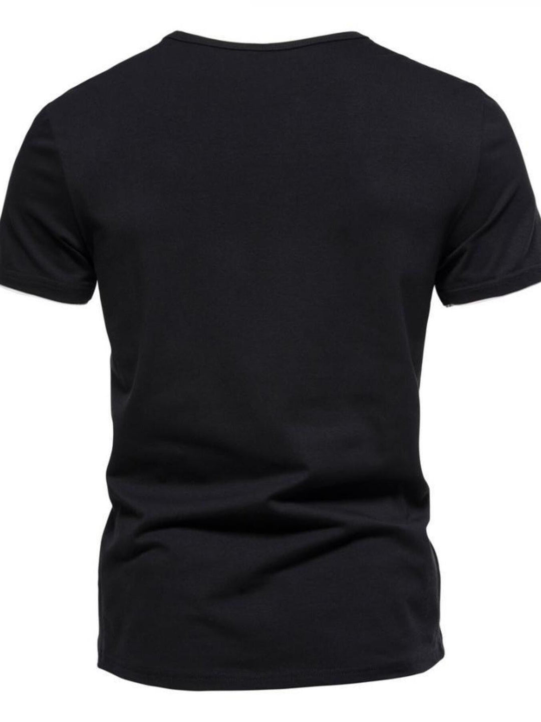 Men's Plus Size Slim Fit Notched Casual T-Shirt