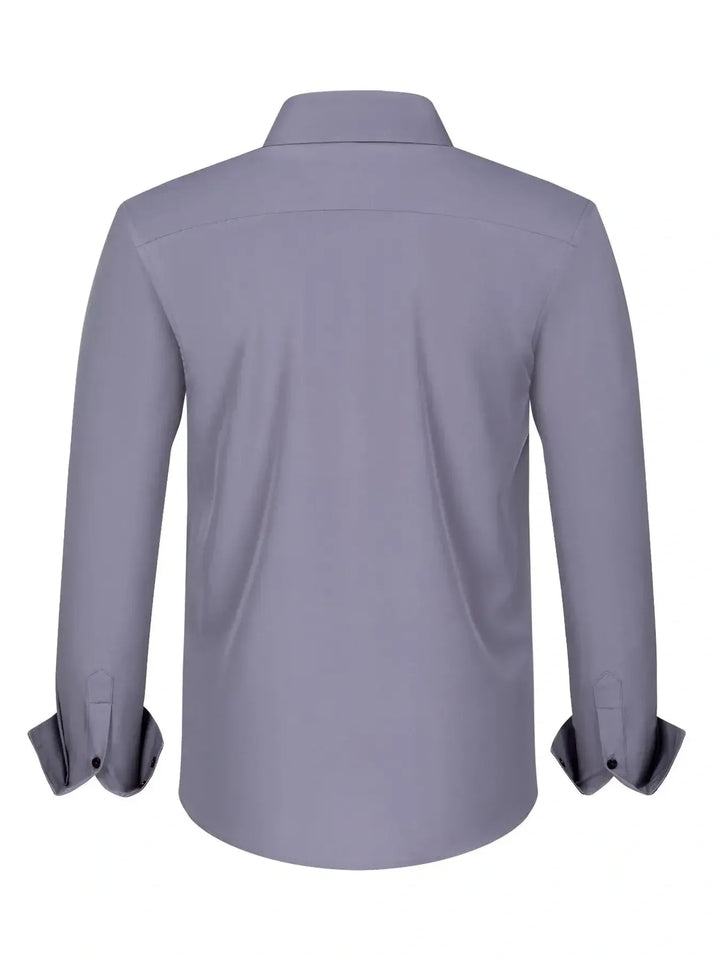 Men's Full Size Button-Down Casual Shirt with Contrast Cuffs Plus Size
