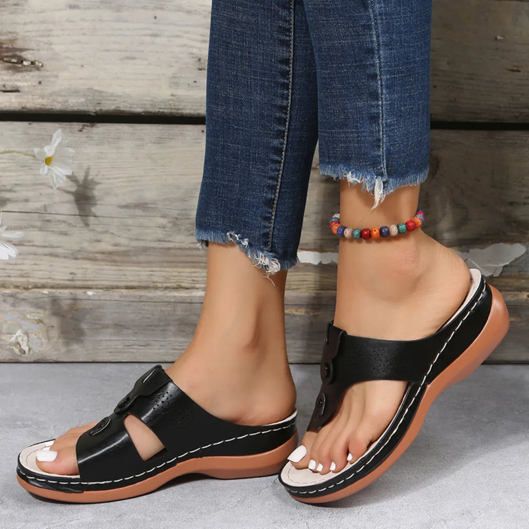 Cutout Wedge Sandals