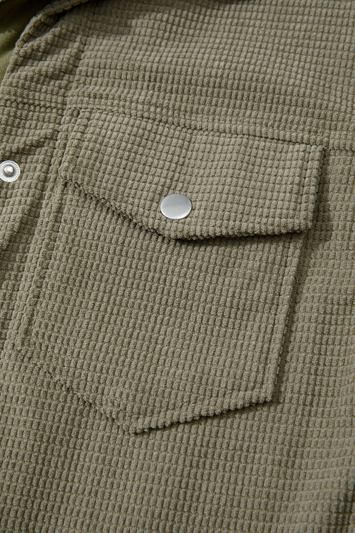 Laurel Green 2 in 1 Thermal Knit Textured Hooded Jacket