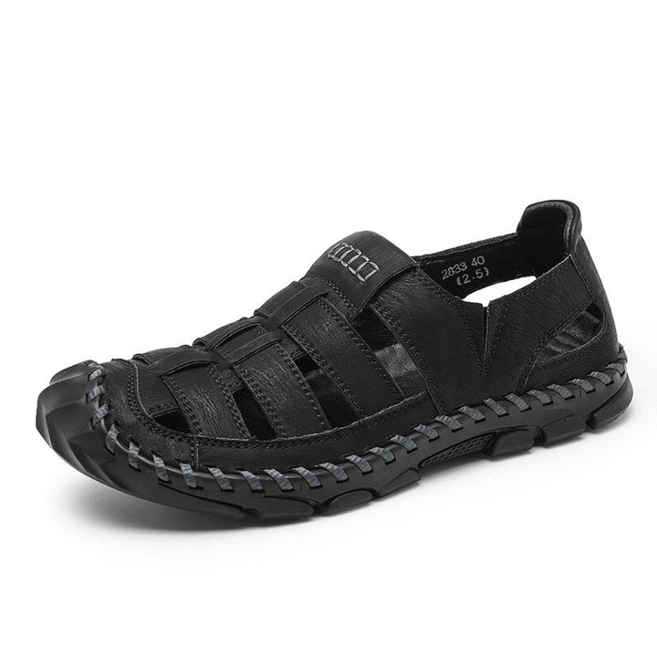 Plus-size Mens Hollow-out Sandals With A Sewn-in Sole