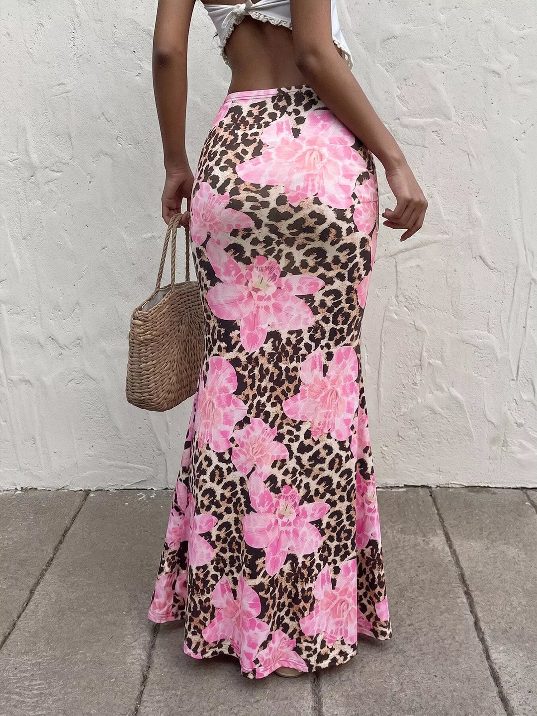 Leopard Print Bodycon Maxi Skirt