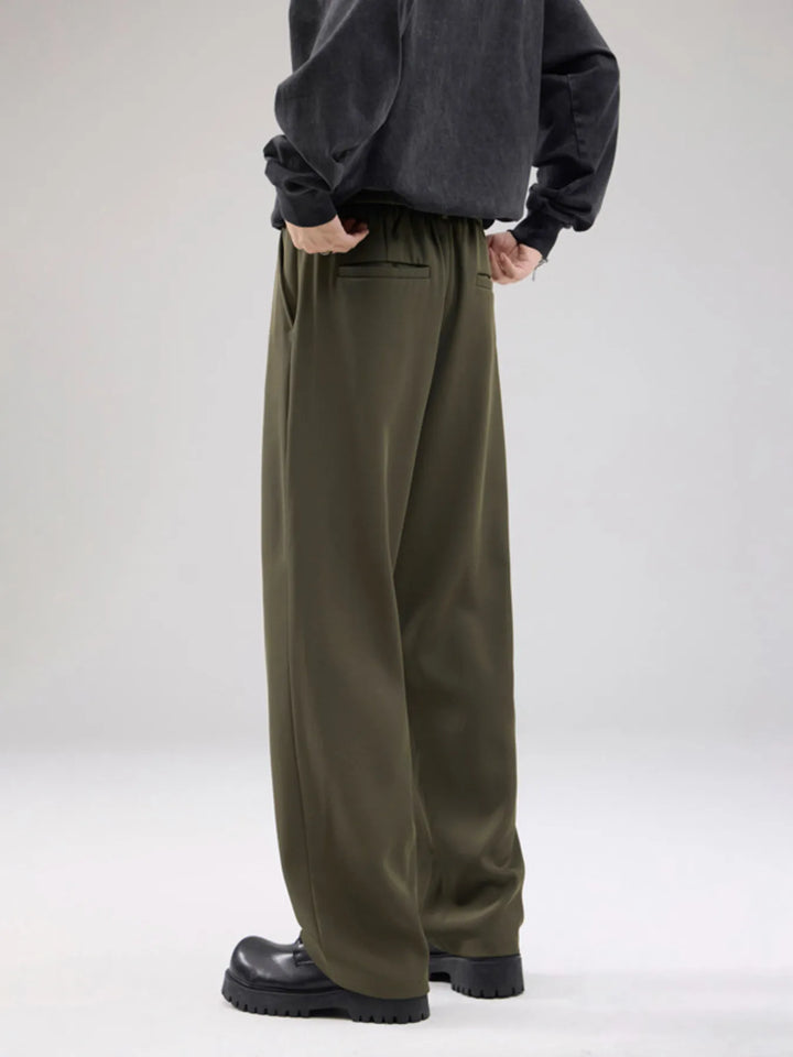 Men's Full Size Drawstring Wide Leg Pants with Pockets Plus Size