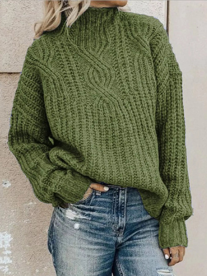 Full Size Turtleneck Long Sleeve Sweater Plus Size