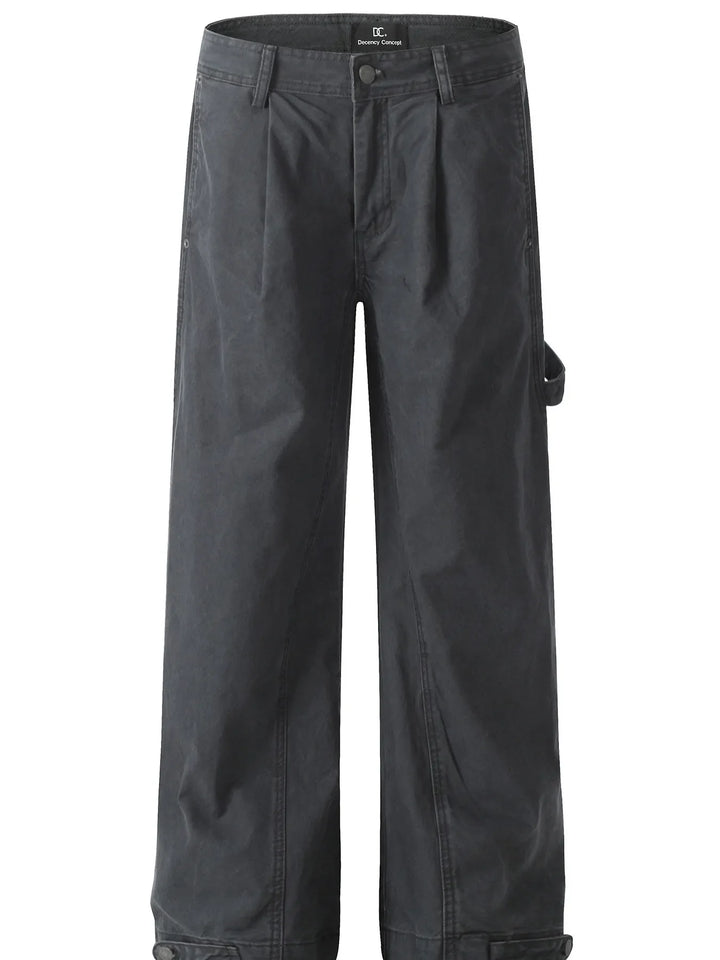 Men's Wide Leg Washed Jeans