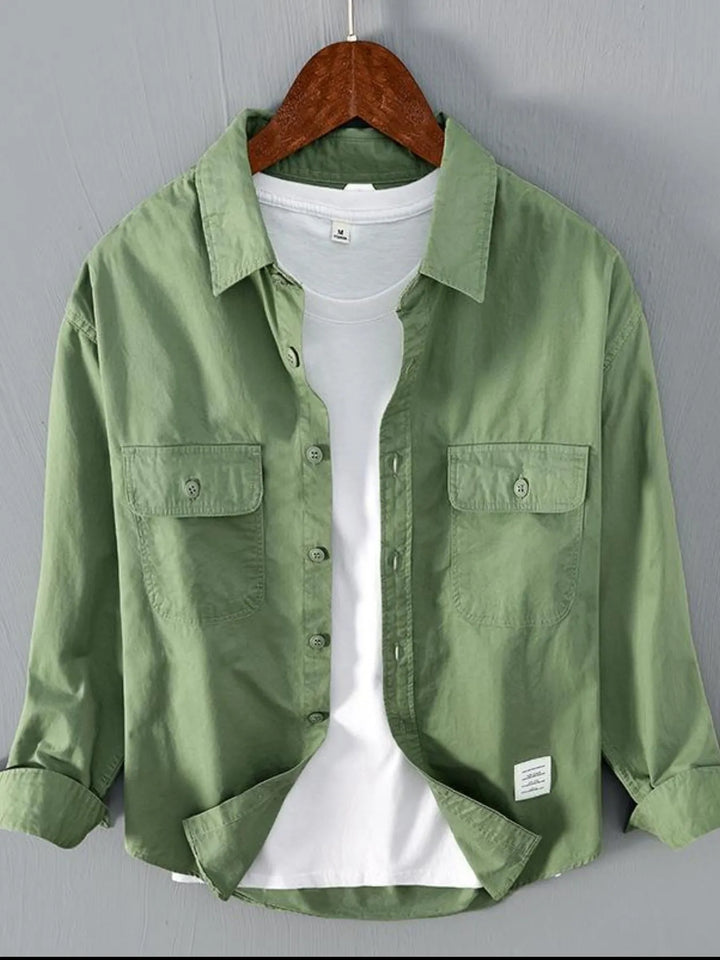 Men's Plus Size Button Up Long Sleeve Shirt