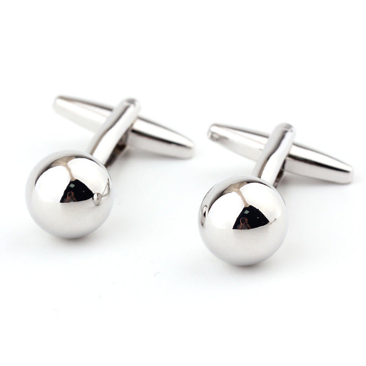 Silver Steel Ball Shape Metal Cufflinks French Shirt Men's Cufflink