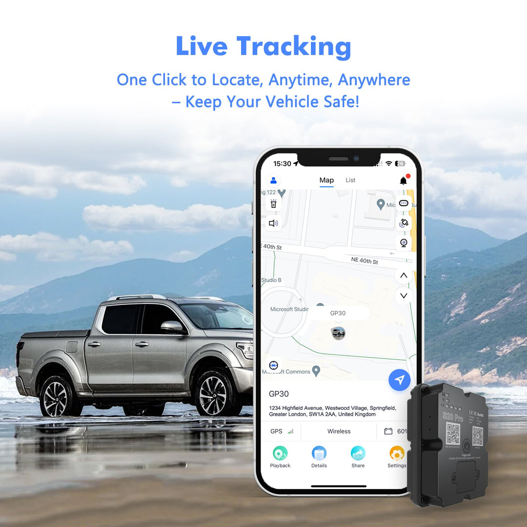 Long Battery 4G GPS Vehicle Tracker - Up To 30 Days Standby, Real-Time Tracking, Magnetic & Waterproof, Subscription Required