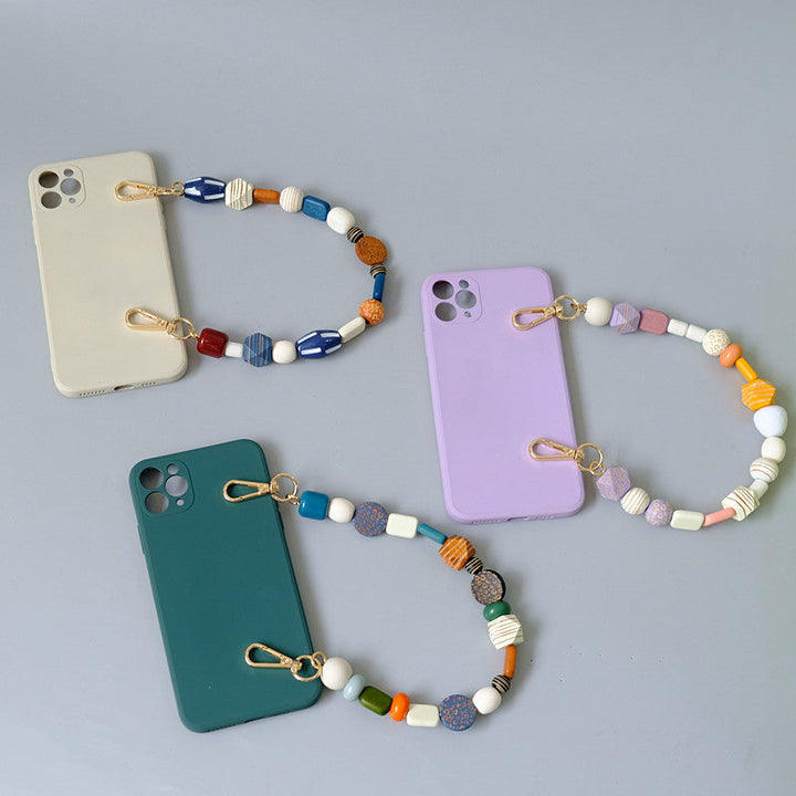 Fashionable Colorful Retro Handmade Wooden Chain Short Handbag Carrying Chain