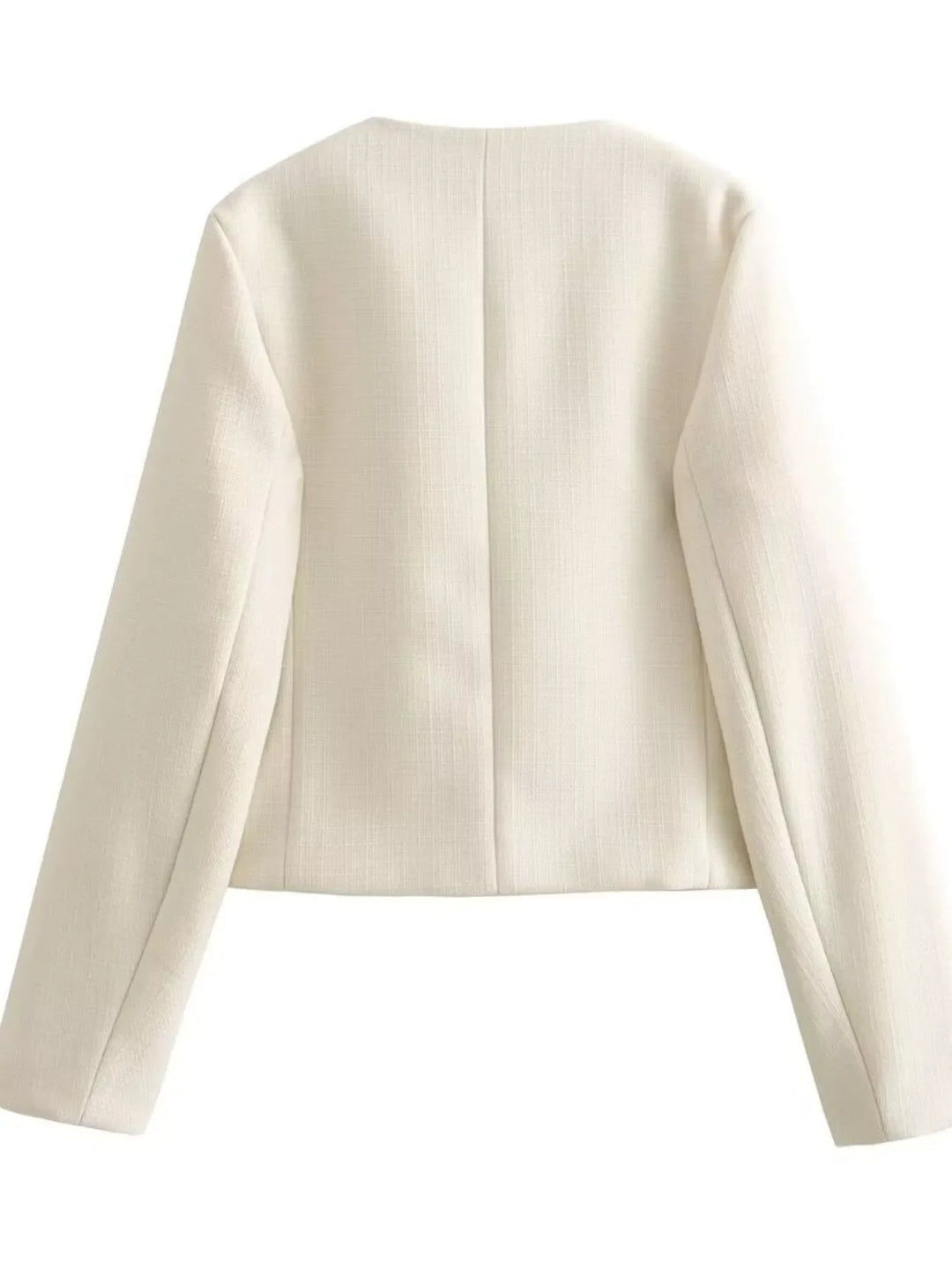 Tweed Button Up Cropped Outerwear