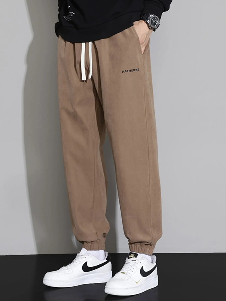 Men's Plus Size Drawstring Joggers with Side Pockets