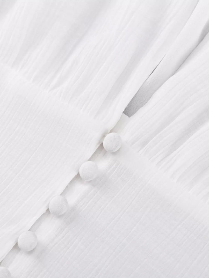 Slit Puff Sleeve Maxi Dress