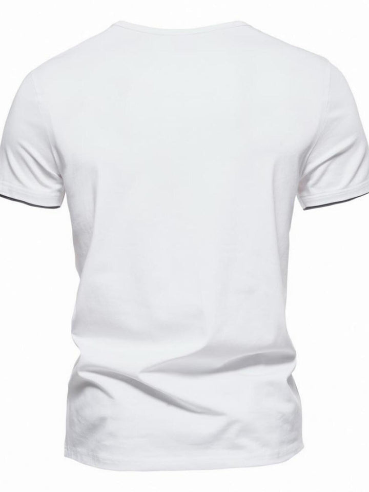 Men's Plus Size Slim Fit Notched Casual T-Shirt