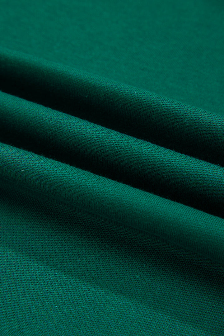 Evergreen Varsity Stripe Detail Drop Shoulder Pullover Mini Skirt Set