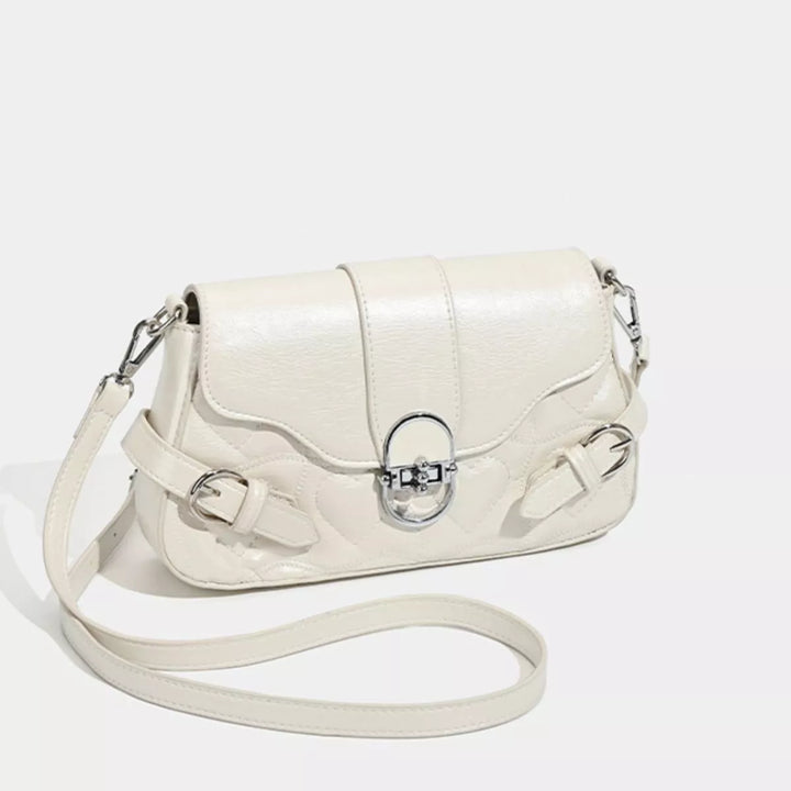 Quilted Flap Buckle Decor Crossbody Bag