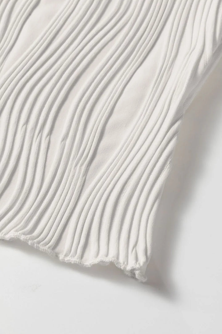 Wavy Textured Mock Neck Tank