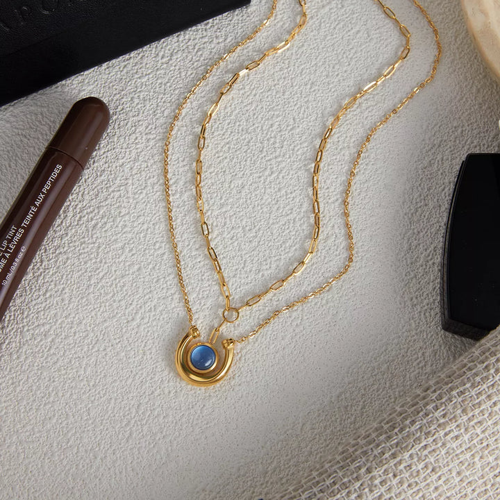 2 Piece 18K Gold-Plated Pendant Necklace