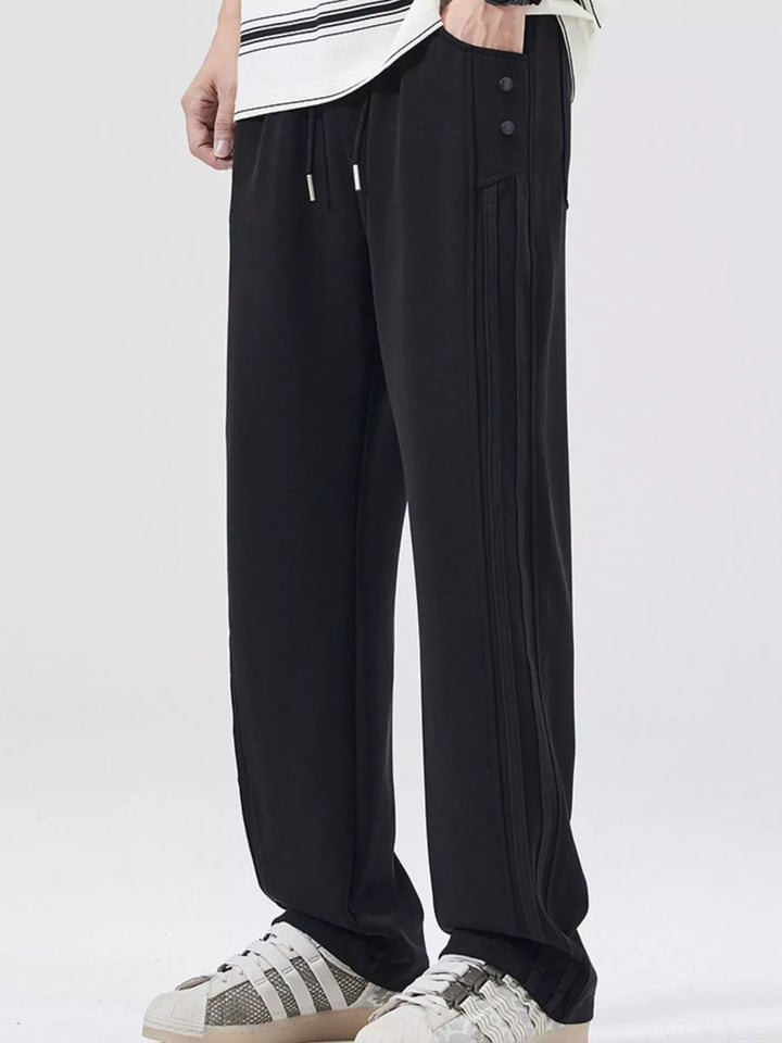 Men's Full Size Drawstring Wide Leg Casual Pants Plus Size