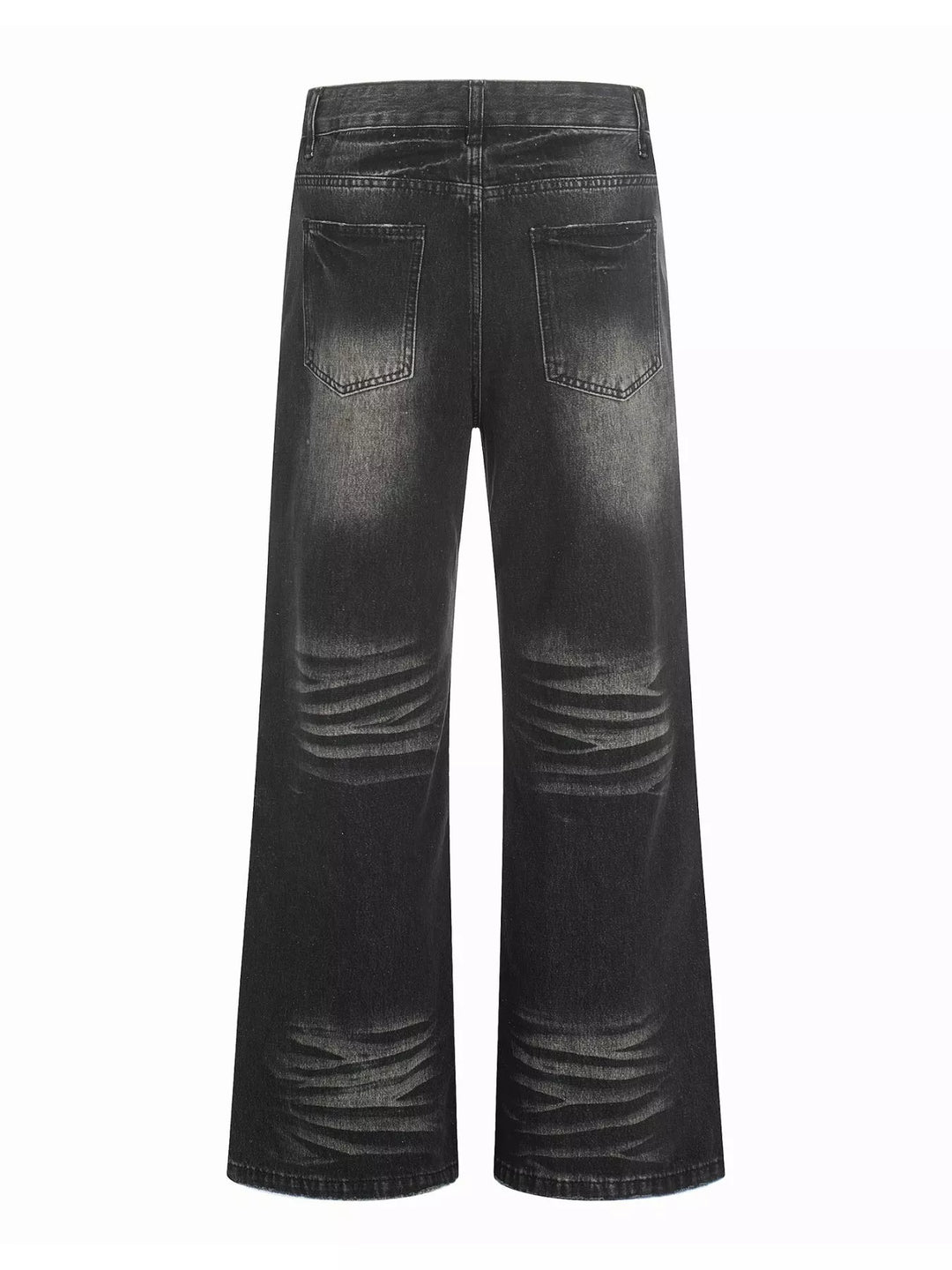 Men's Full Size Vintage Wash Wide Leg Jeans Plus Size