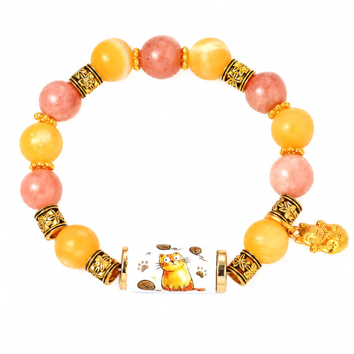 Womens Beaded Bracelet With Metal Tubes