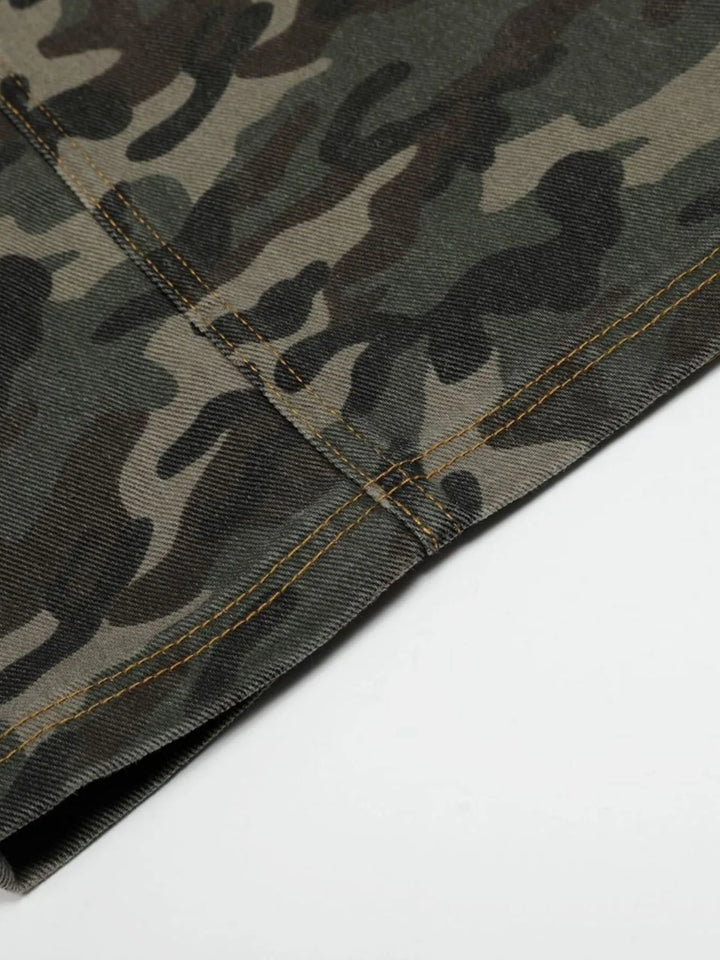Men's Camouflage Wide Leg Cargo Jeans