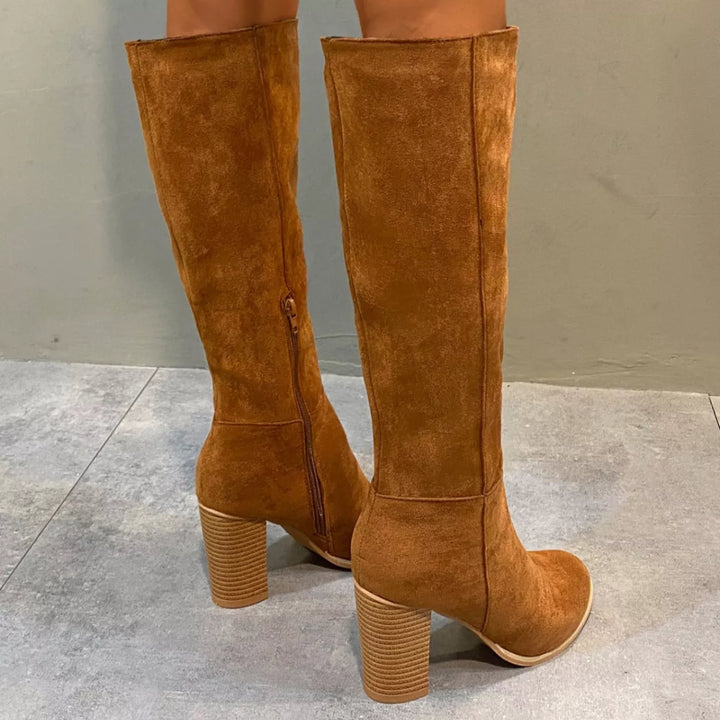 Point Toe Block Heels Boots