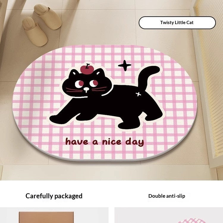 Quick-drying Cartoon Silica Mud Floor Mat