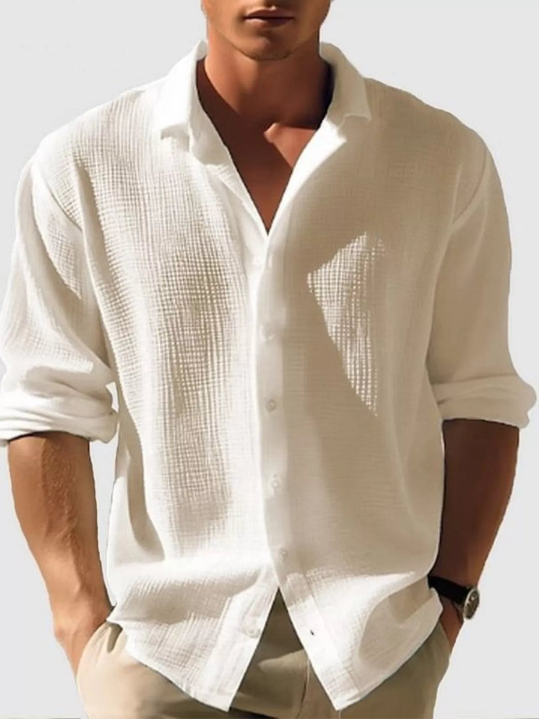 Men's Full Size Button Up Long Sleeve Shirt Plus Size