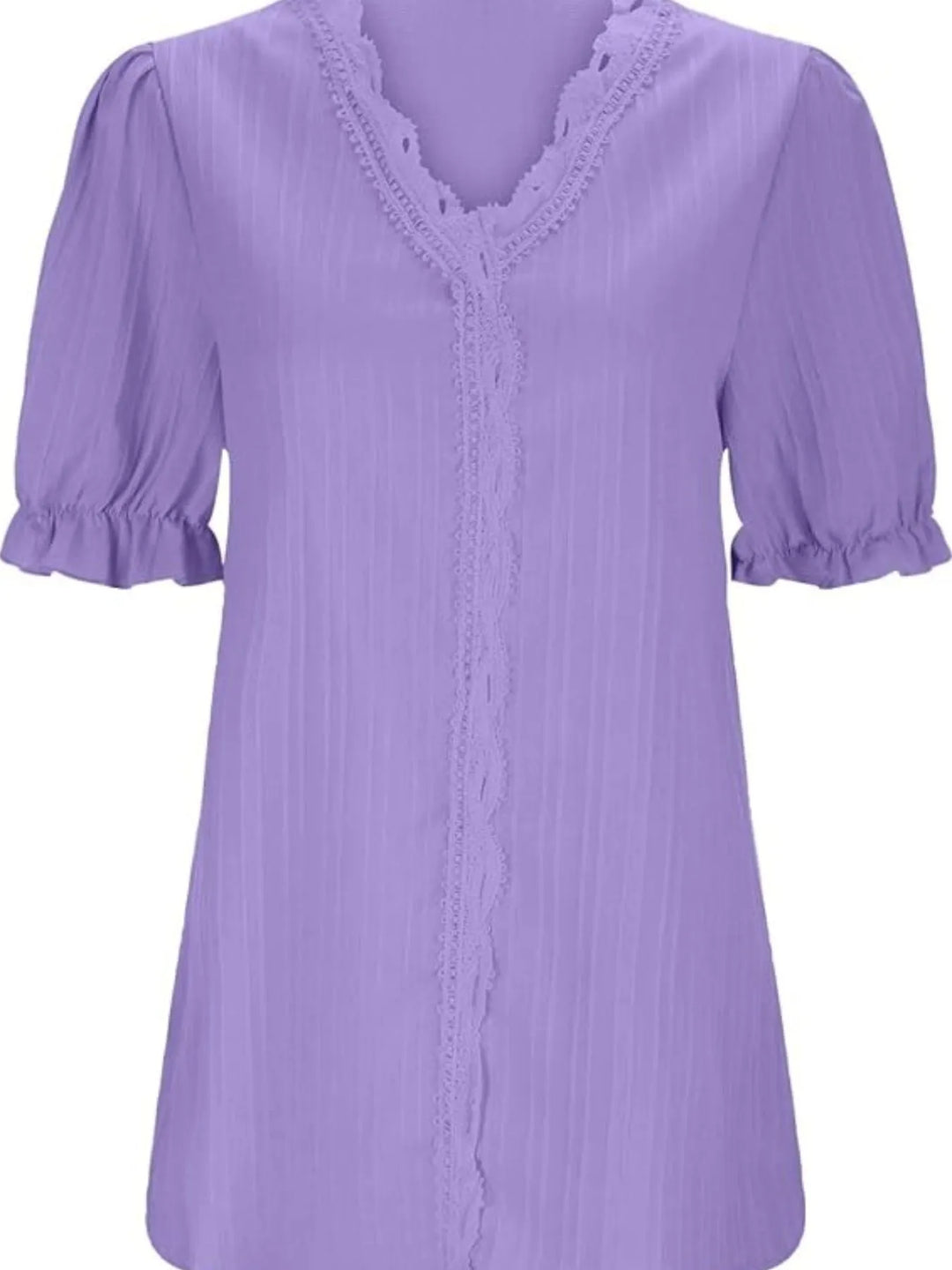 Full Size Lace Detail V-Neck Blouse Plus Size