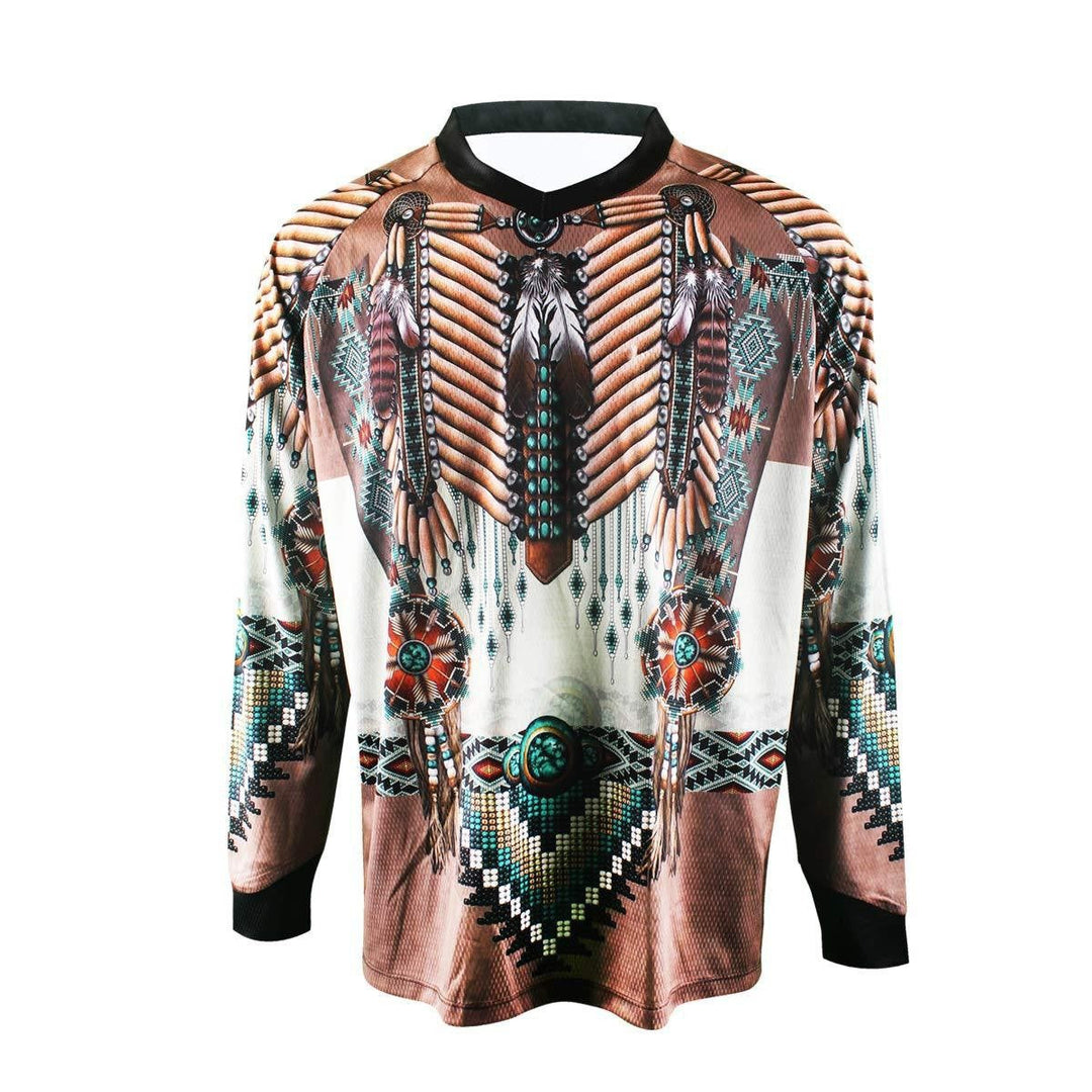 V-neck 3D Digital Print Long Sleeve