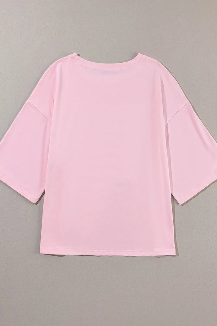 Color Block Star Patched Oversized T-Shirt