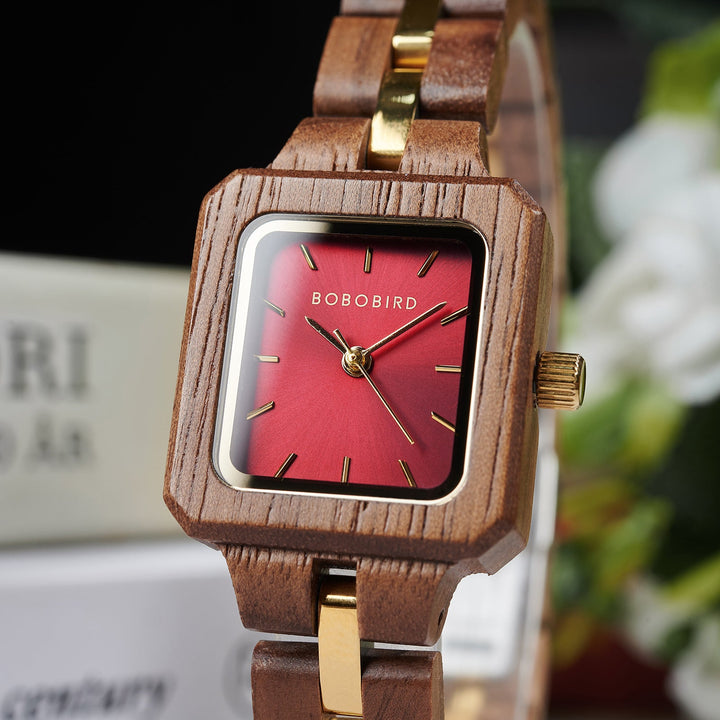 Wooden Wooden Watch Womens Three-Color Quartz Watch