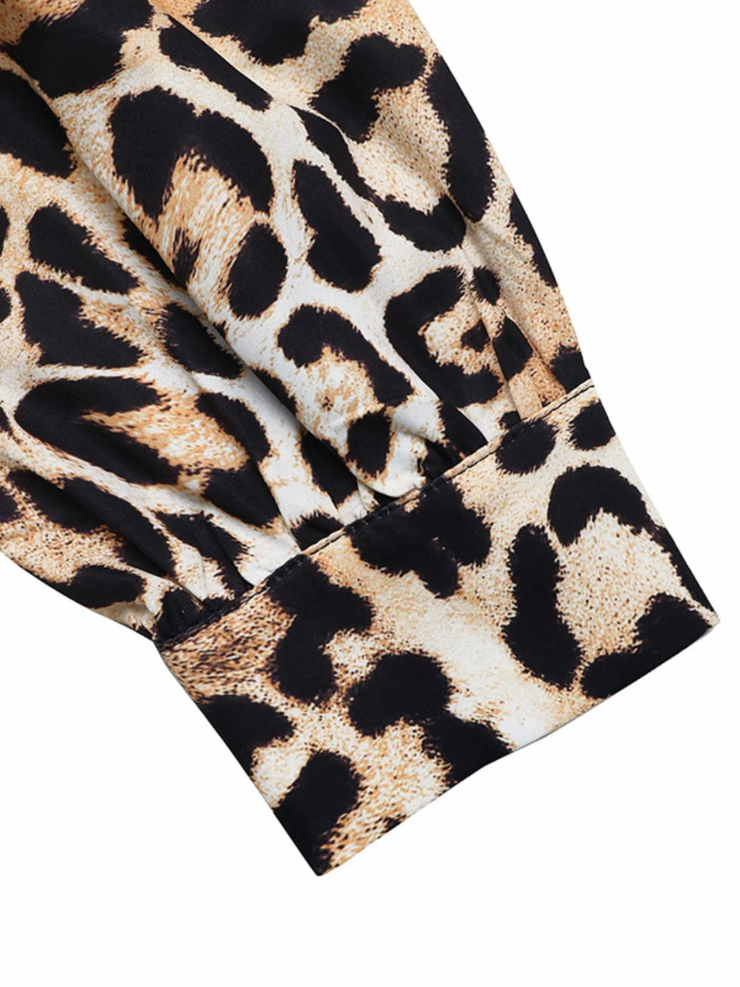 Leopard Print Tie Front Blouse