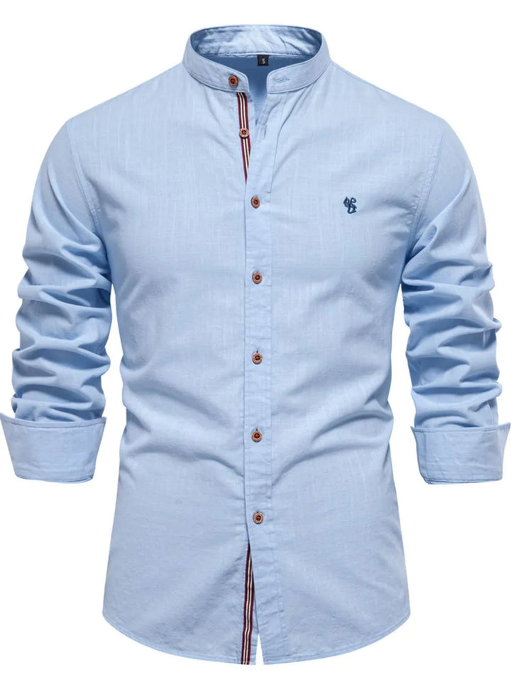Men's Full Size Button Down Embroidered Shirt Plus Size