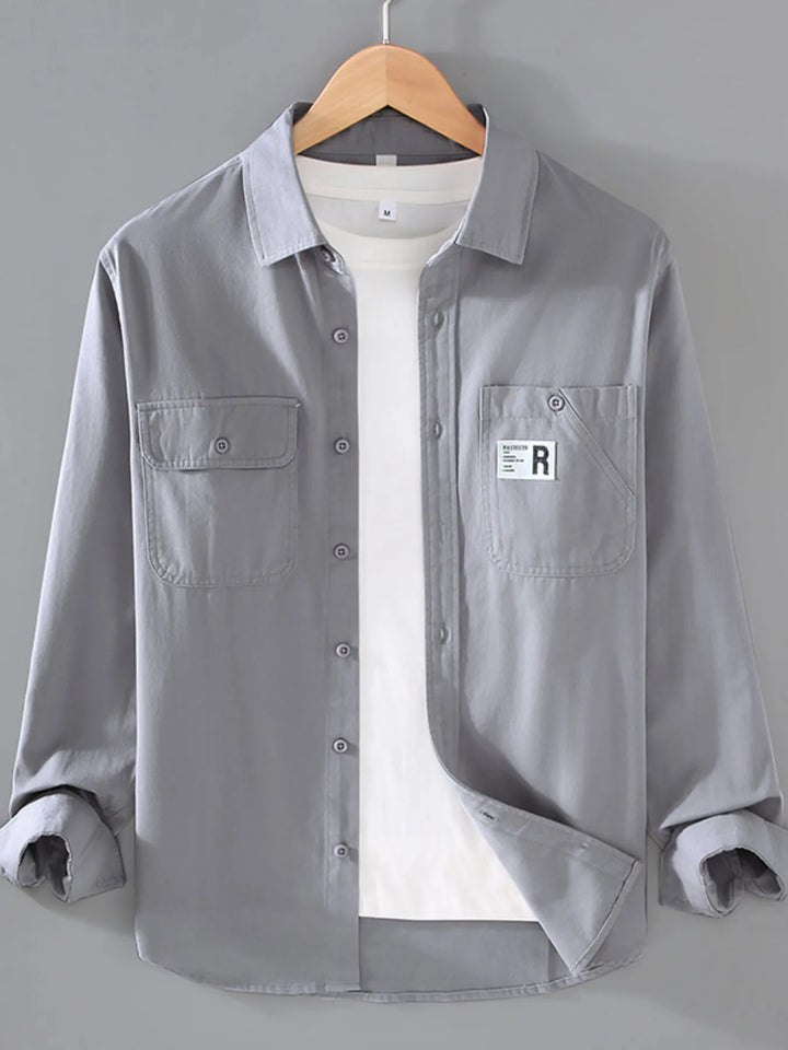 Men's Plus Size Casual Long-Sleeve Shirt