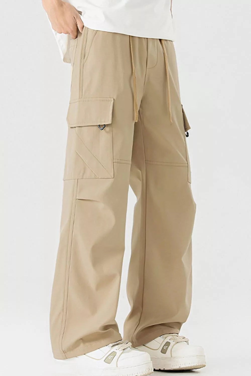 Men's Plus Size Loose Fit Multi-Pocket Cargo Pants