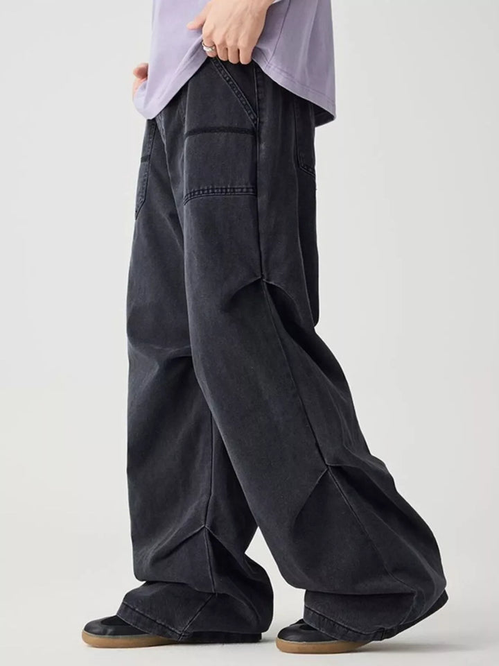 Men's Distressed Wide Leg Jeans