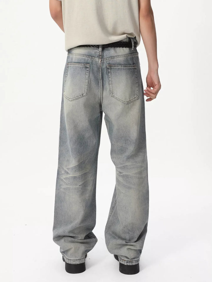 Men's Vintage Wash Wide Leg Jeans