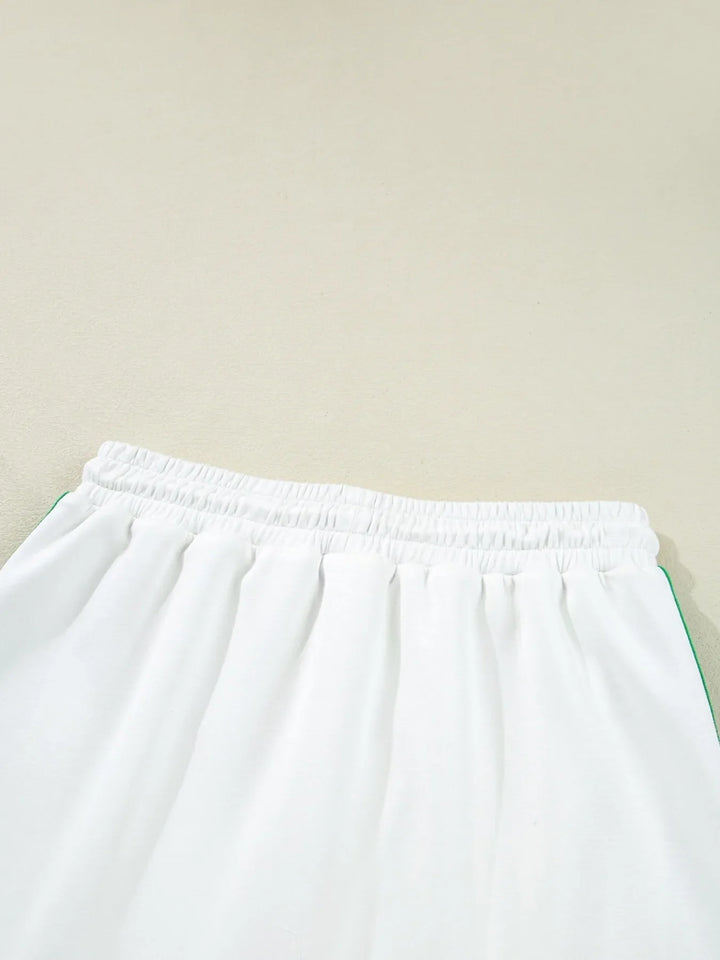 Contrast Trim Top and Mini Skirt Set