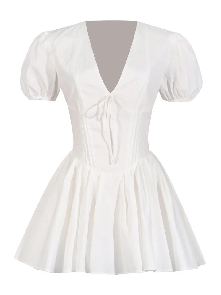 Ruffle Tiered Puff Sleeve Mini Dress