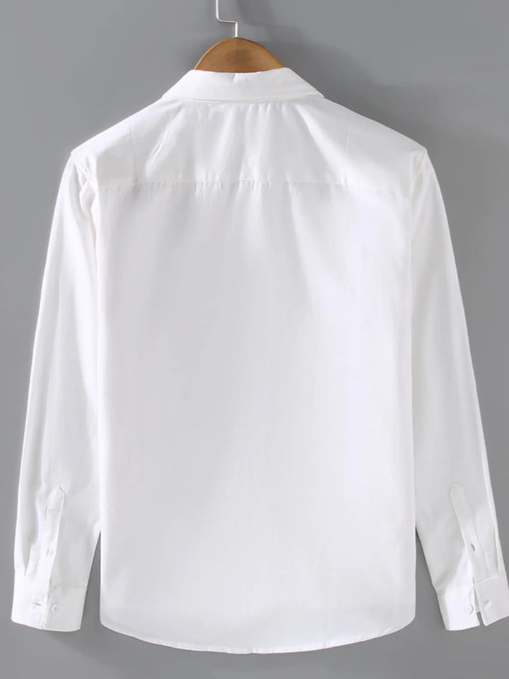 Men's Plus Size Button-Down Shirt with Striped Pocket Detail