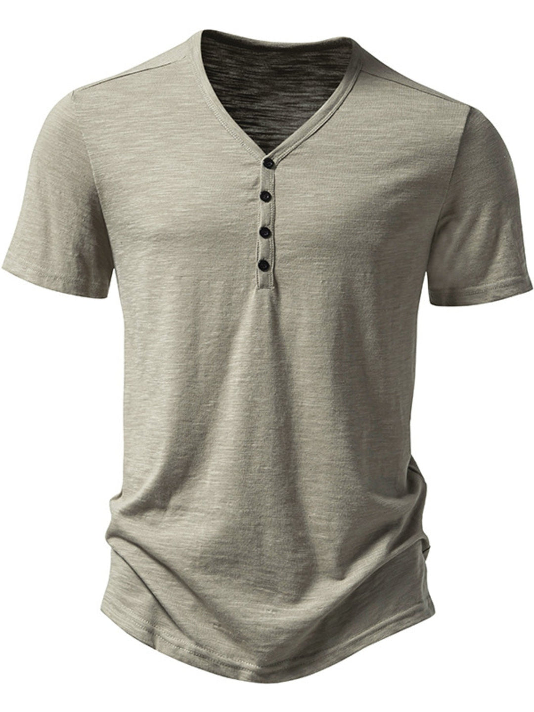 Men's Casual Button Detail T-Shirt