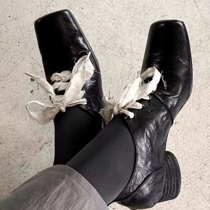 Square Toe Block Heels Pumps