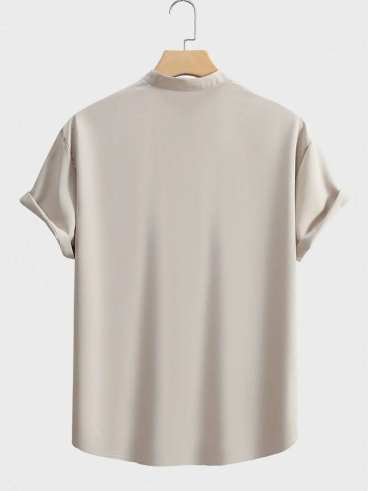 Men's Button Detail Short Sleeve Blouse