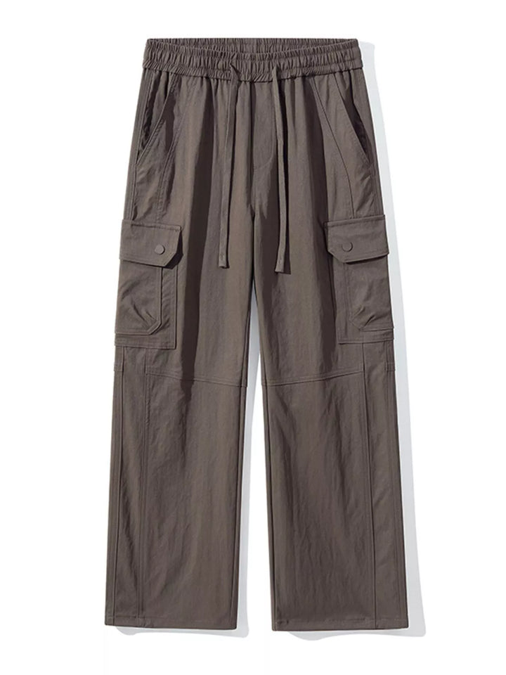Men's Full Size Drawstring Cargo Wide Leg Pants Plus Size