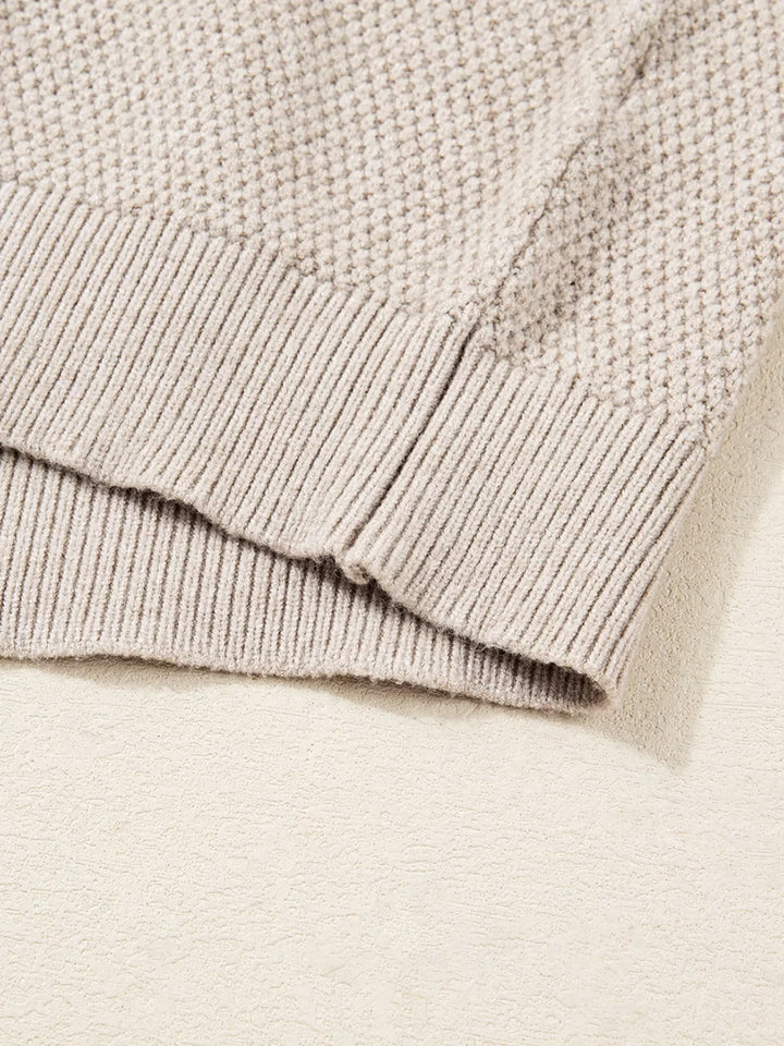 Color Block Knit Striped Sleeve Detail Casual Sweater