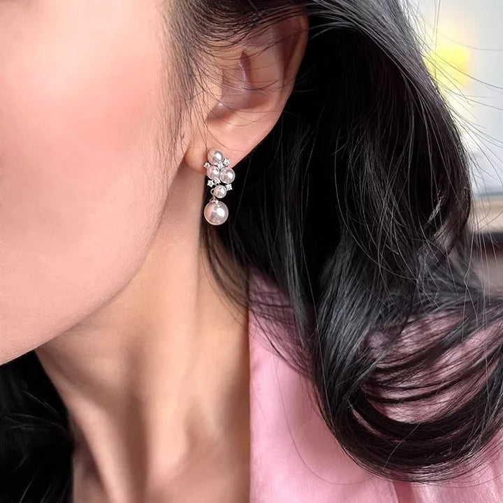 Pearl Cluster Earrings
