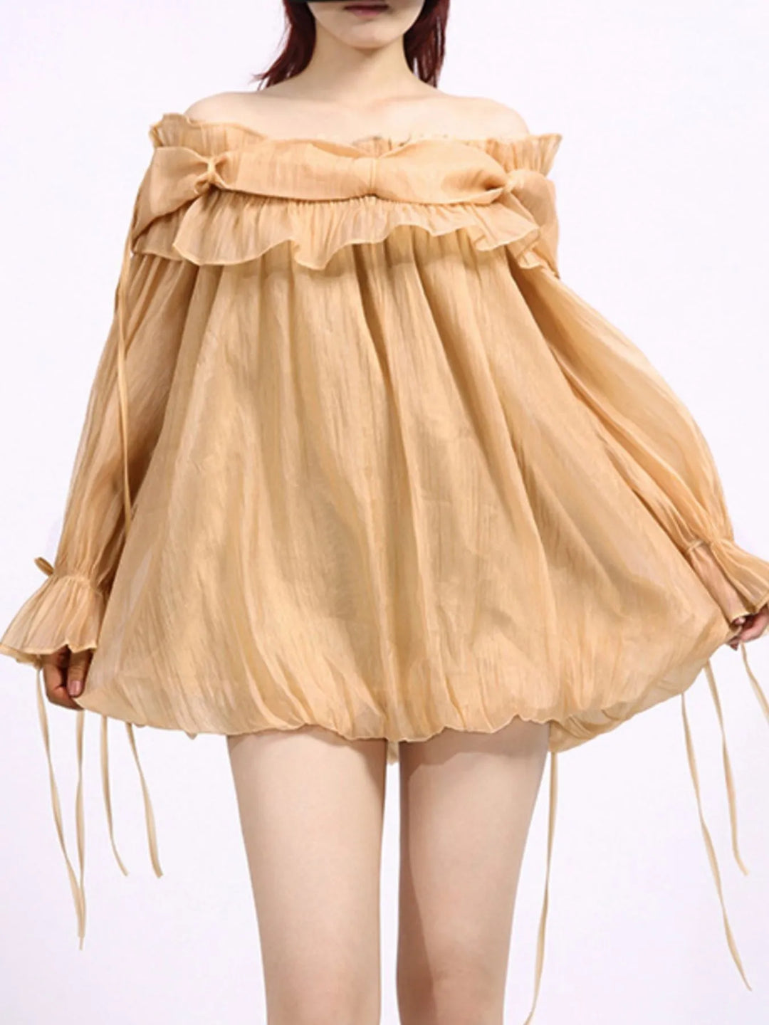 Ruffled Off-Shoulder Flounce Sleeve Blouse