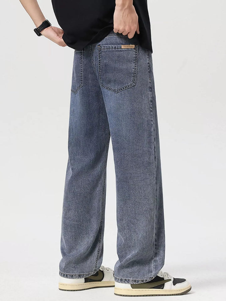 Men's Loose Fit Wash Jeans