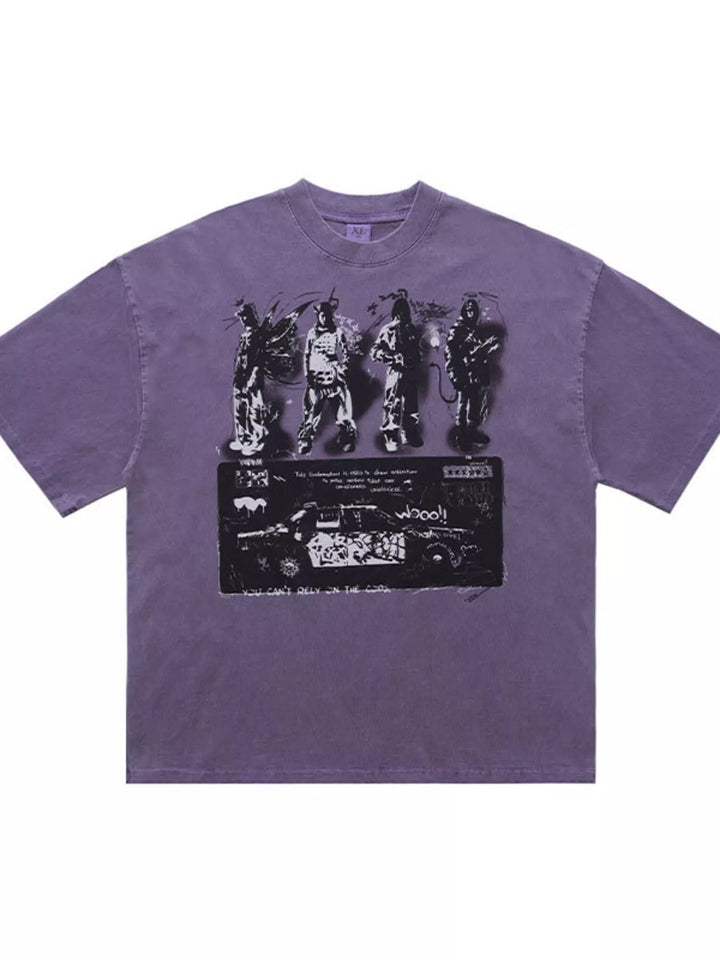 Men's Vintage Graphic Round Neck T-Shirt
